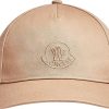 Femmes Moncler Casquettes | Casquette De Baseball Avec Logo Brode Beige Taille Unique