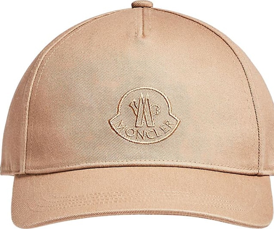 Femmes Moncler Casquettes | Casquette De Baseball Avec Logo Brode Beige Taille Unique