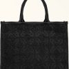 Femmes Saint-Laurent Sacs | Occasion Cabas Nero Tissu Raphia Noir Avec Arc Multiple Design Femme