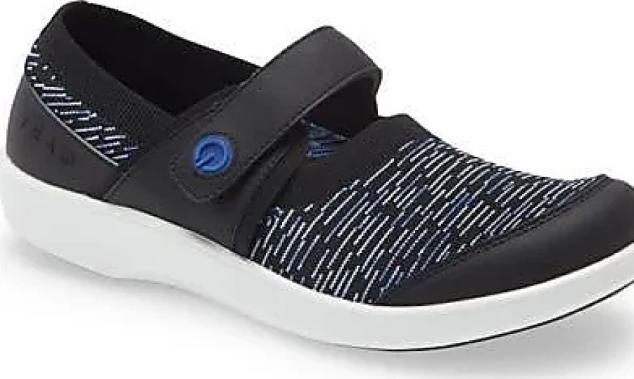 Femmes Esprit facile Chaussures En Cuir | Alegria Qutie Mary Jane Flat En Cuir Blue Dash Chez Nordstrom, Taille 10.5Us