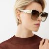 Hommes Ray-Ban Des Lunettes De Soleil | Fendi Lunettes De Soleil Carrees Surdimensionnees En Acetate First - Femme - Vert Clair