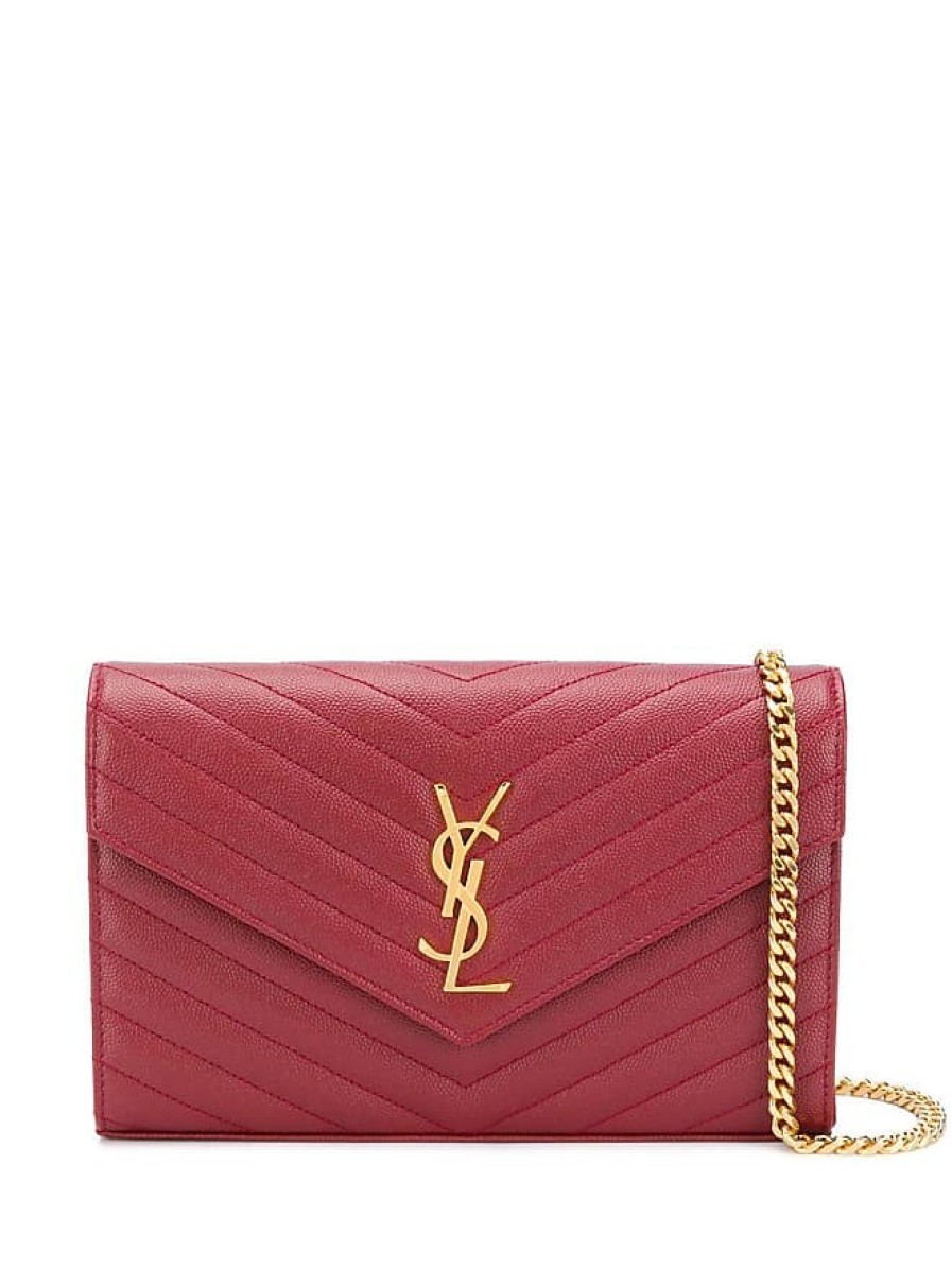 Femmes Sonia Rykiel Sacs | Pochette Enveloppe Monogram - Femme - Cuir - Taille Unique - Rouge