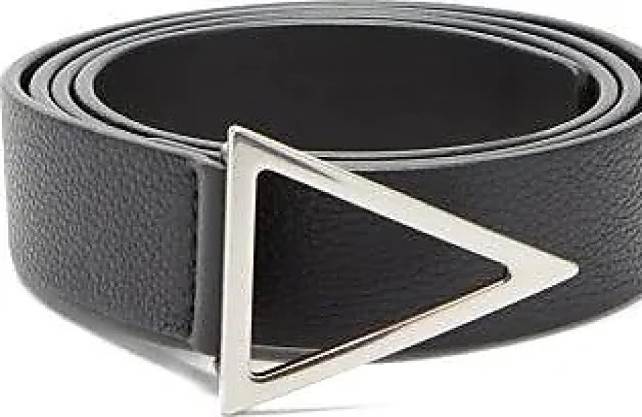 Hommes Ferragamo Ceintures | Ceinture En Cuir Graine A Boucle Triangulaire